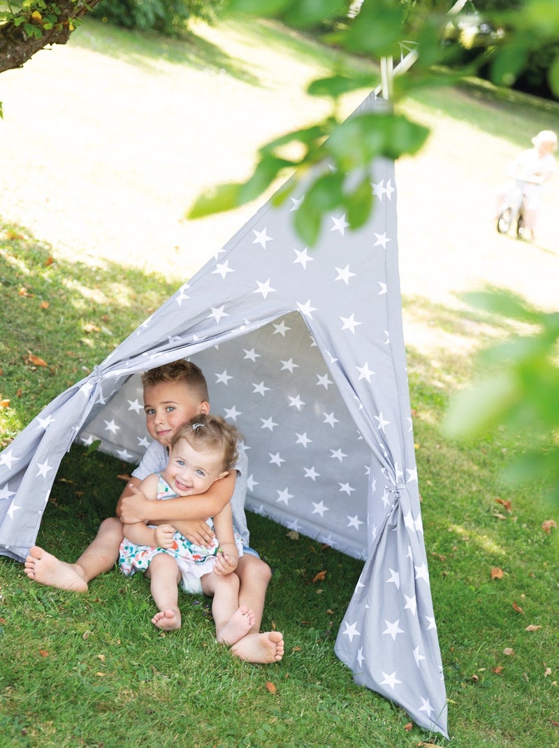 Tienda tipi con estrellas + bolsa de transporte 'Little Stars' - ROBA Gris blanco - Kiabi