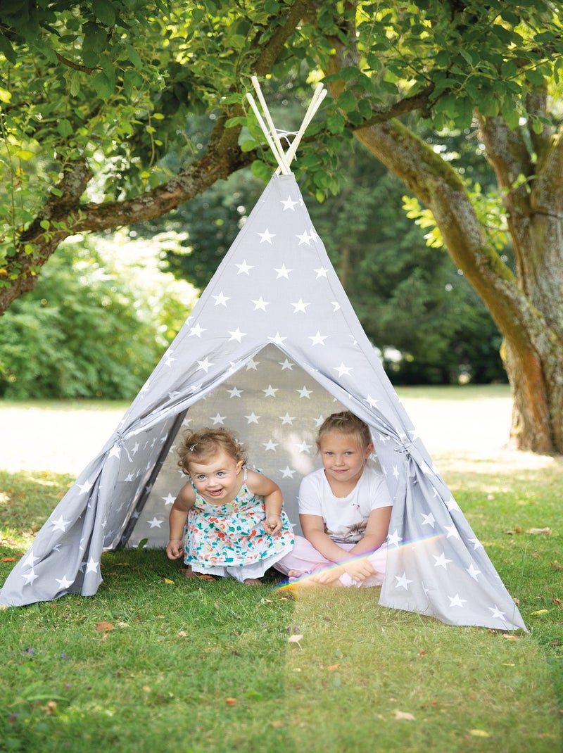 Tienda tipi con estrellas + bolsa de transporte 'Little Stars' - ROBA Gris blanco - Kiabi