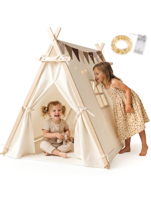 Tienda tipi de juego madera niños 110x90x120cm mamabrum - Kiabi