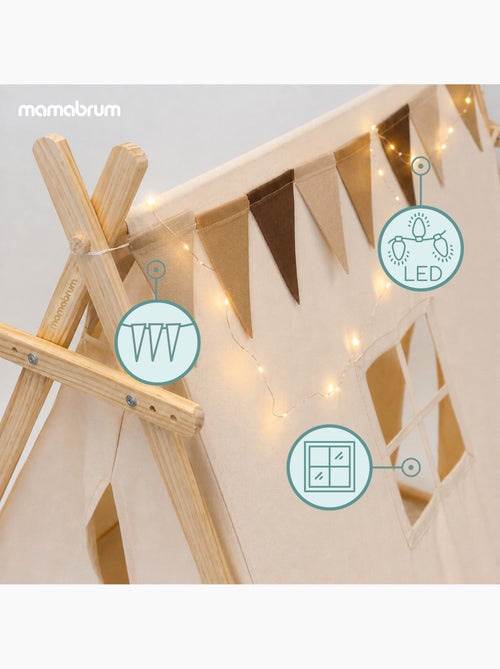 Tienda tipi de juego madera niños 110x90x120cm mamabrum - Kiabi