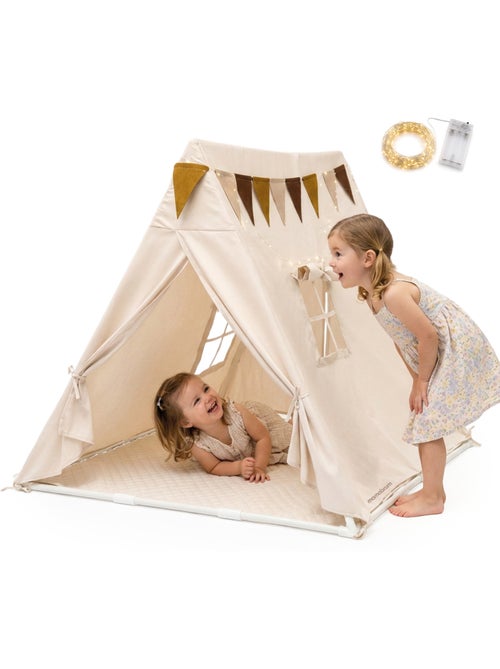 Tienda tipi de juego niños gran cabaña 110x110x120cm led mamabrum - Kiabi