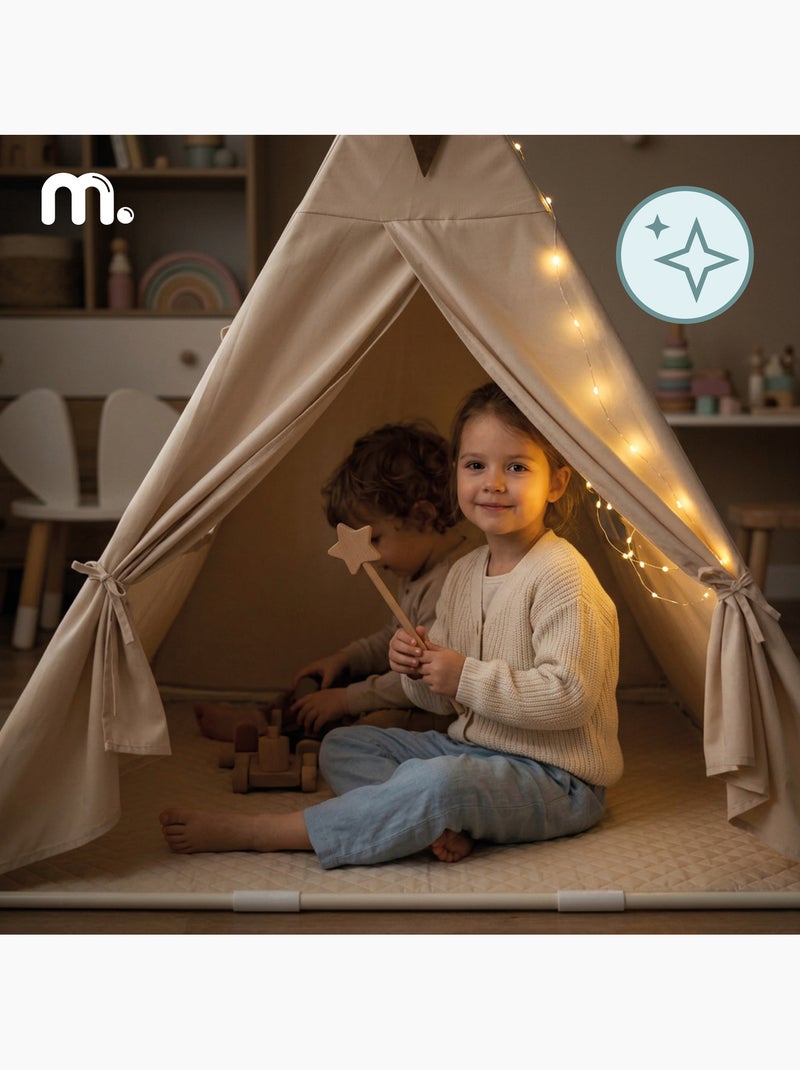 Tienda tipi de juego niños gran cabaña 110x110x120cm led mamabrum N/D - Kiabi