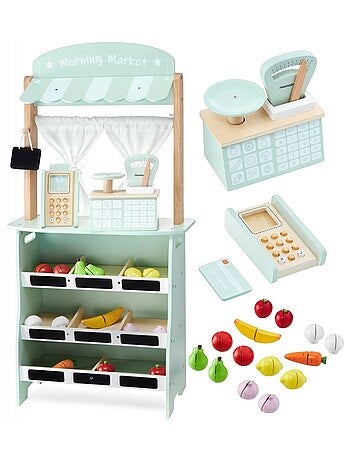 Tienda y teatro 2 en 1 de madera para niños Mamabrum