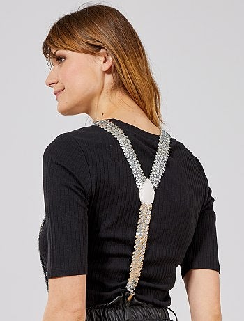Accesorios - Tirantes con lentejuelas plateadas - Kiabi