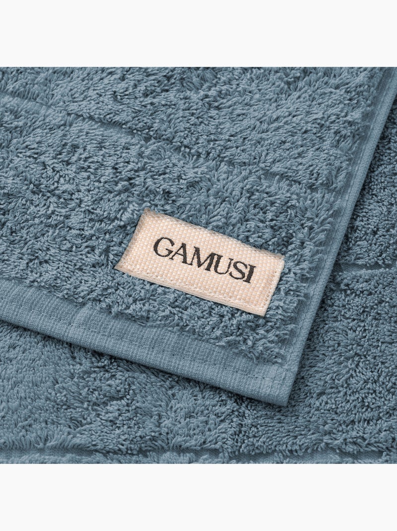 Toalla 100% algodón, rizo 600g/m2, con colgador - Gamusi Azul - Kiabi