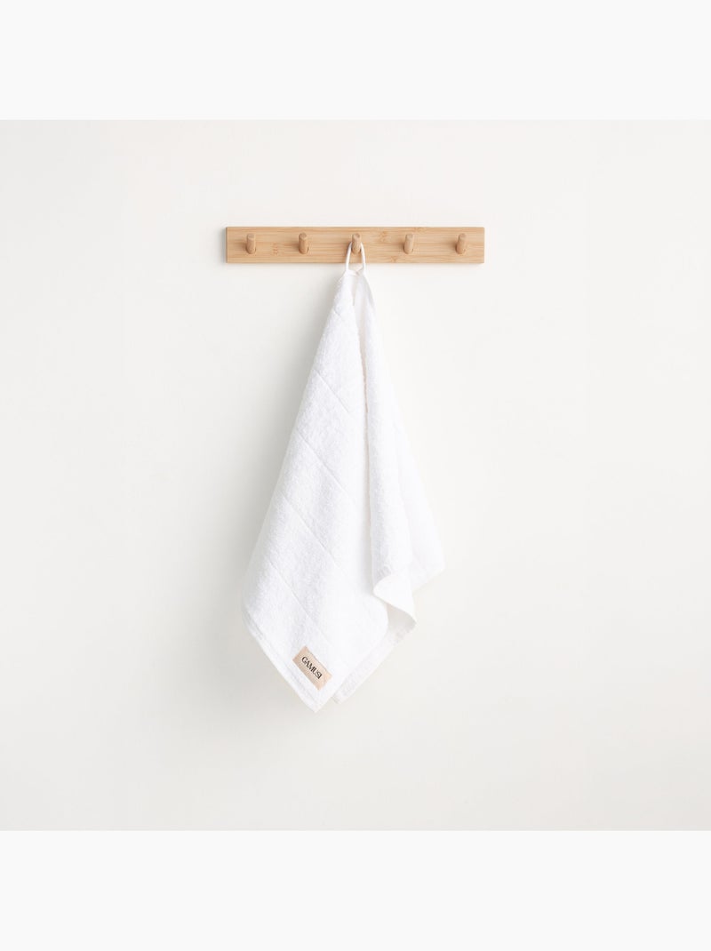 Toalla 100% algodón, rizo 600g/m2, con colgador - Gamusi Blanco - Kiabi