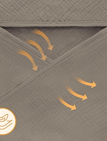 Toalla con capucha de muselina - LIONELO - 100% natural - 80 x 80 cm - Desde el primer día de vida