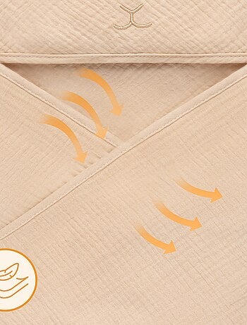 Toalla con capucha de muselina - LIONELO - 100% natural - 80 x 80 cm - Desde el primer día de vida