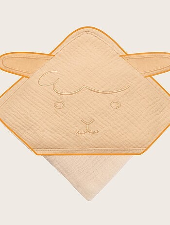 Toalla con capucha de muselina - LIONELO - 100% natural - 80 x 80 cm - Desde el primer día de vida