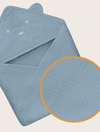 Toalla con capucha de muselina - LIONELO - 100% natural - 80 x 80 cm - Desde el primer día de vida