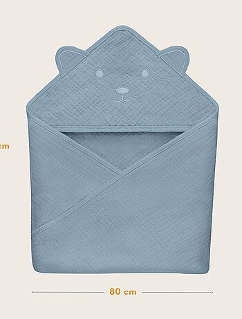 Toalla con capucha de muselina - LIONELO - 100% natural - 80 x 80 cm - Desde el primer día de vida