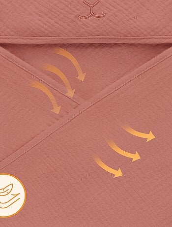 Toalla con capucha de muselina - LIONELO - 100% natural - 80 x 80 cm - Desde el primer día de vida