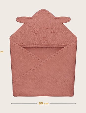 Toalla con capucha de muselina - LIONELO - 100% natural - 80 x 80 cm - Desde el primer día de vida