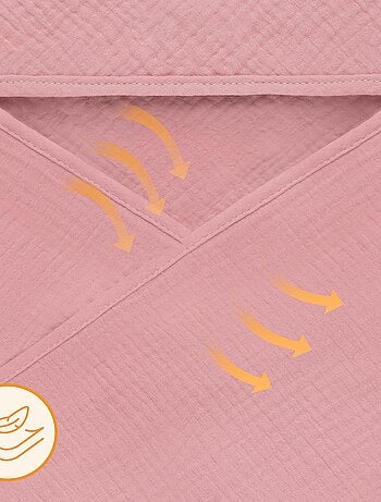 Toalla con capucha de muselina - LIONELO - 100% natural - 80 x 80 cm - Desde el primer día de vida