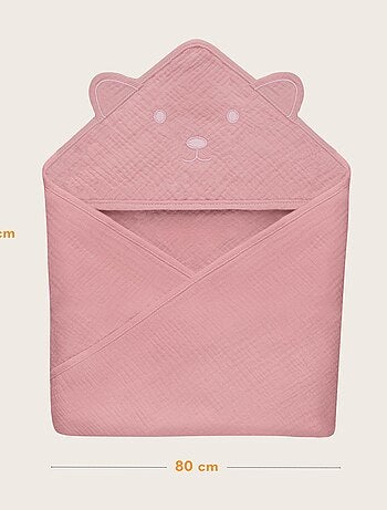 Toalla con capucha de muselina - LIONELO - 100% natural - 80 x 80 cm - Desde el primer día de vida