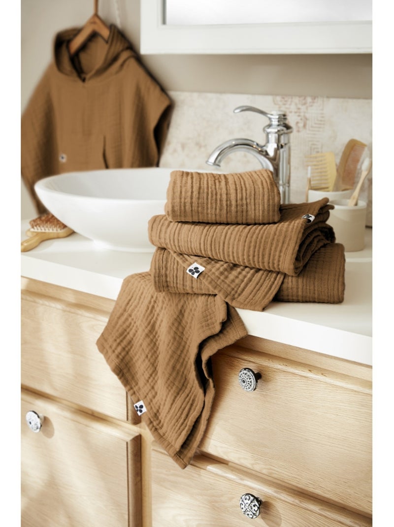 Toalla de baño - cuádruple gasa de algodón 220 g/m² - gaia Camel - Kiabi