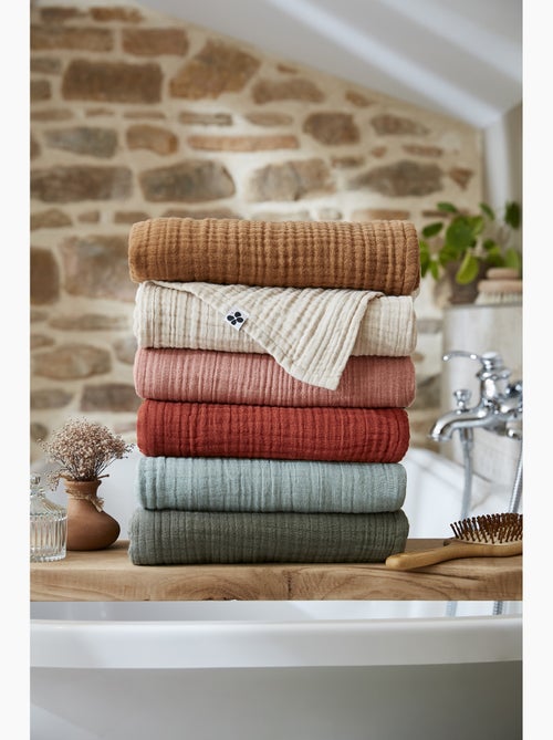 Toalla de baño - cuádruple gasa de algodón 220 g/m² - gaia - Kiabi Toalla de baño - cuádruple gasa de algodón 220 g/m² - gaia - Kiabi