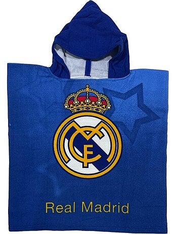 Toalla de baño con capucha real madrid 55x110 cm - poncho de microfibra