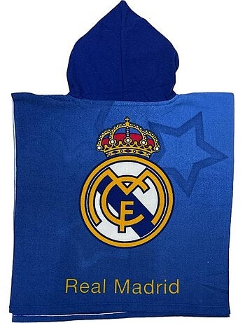 Toalla de baño con capucha real madrid 55x110 cm - poncho de microfibra
