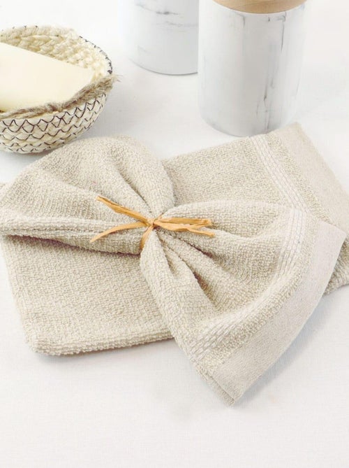 Toalla de baño de algodón lino esponja ALINE - Kiabi Toalla de baño de algodón lino esponja ALINE - Kiabi
