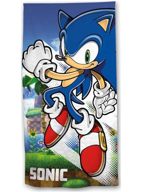 Toalla de baño de algodón sonic game 140x70 cm - toalla de playa infantil - Kiabi Toalla de baño de algodón sonic game 140x70 cm - toalla de playa infantil - Kiabi