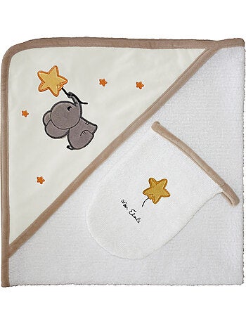 Toalla de baño + Toallita facial "ELEPHANT" Les Chatounets
