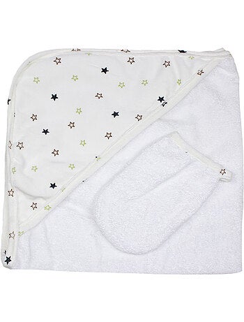 Toalla de baño + Toallita facial "STARS" Les Chatounets
