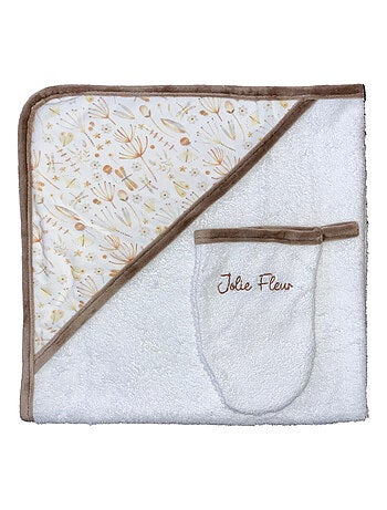 Toalla de baño + toallita "FLOR" de LES CHATOUNETS