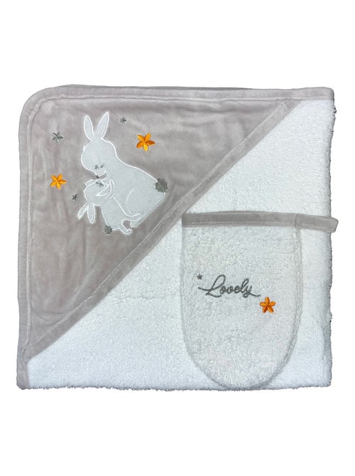 Toalla de baño + toallita "LOVELY RABBIT" de LES CHATOUNETS - Kiabi
