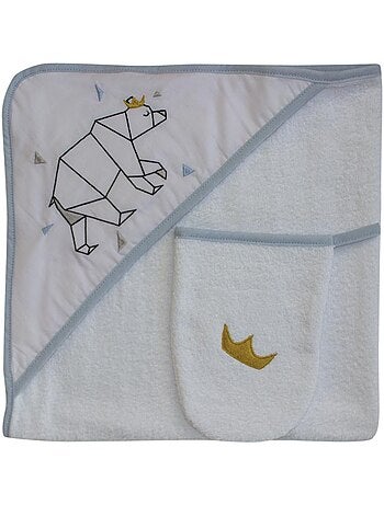 Toalla de baño + toallita "OSITO" Les Chatounets