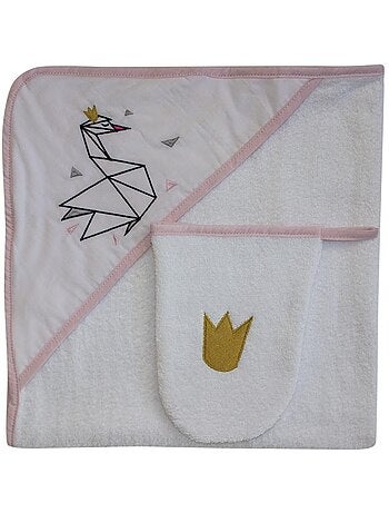 Toalla de baño + toallita "SWAN" de LES CHATOUNETS
