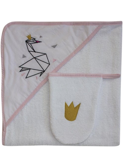 Toalla de baño + toallita "SWAN" de LES CHATOUNETS - Kiabi