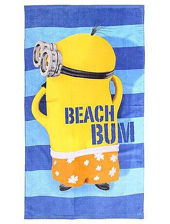 Toalla de baño y playa de algodón a rayas minions
