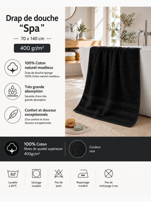Toalla de ducha spa 100% algodón 400 gr/m² - Kiabi Toalla de ducha spa 100% algodón 400 gr/m² - Kiabi