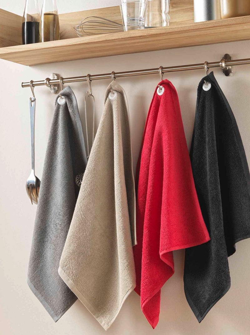Toalla de mano de rizo con ojal Beige claro - Kiabi