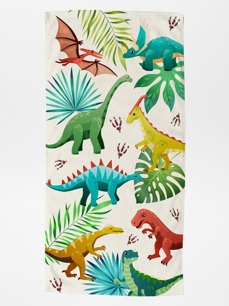 Toalla de playa con estampado de dinosaurios VERDE - Kiabi