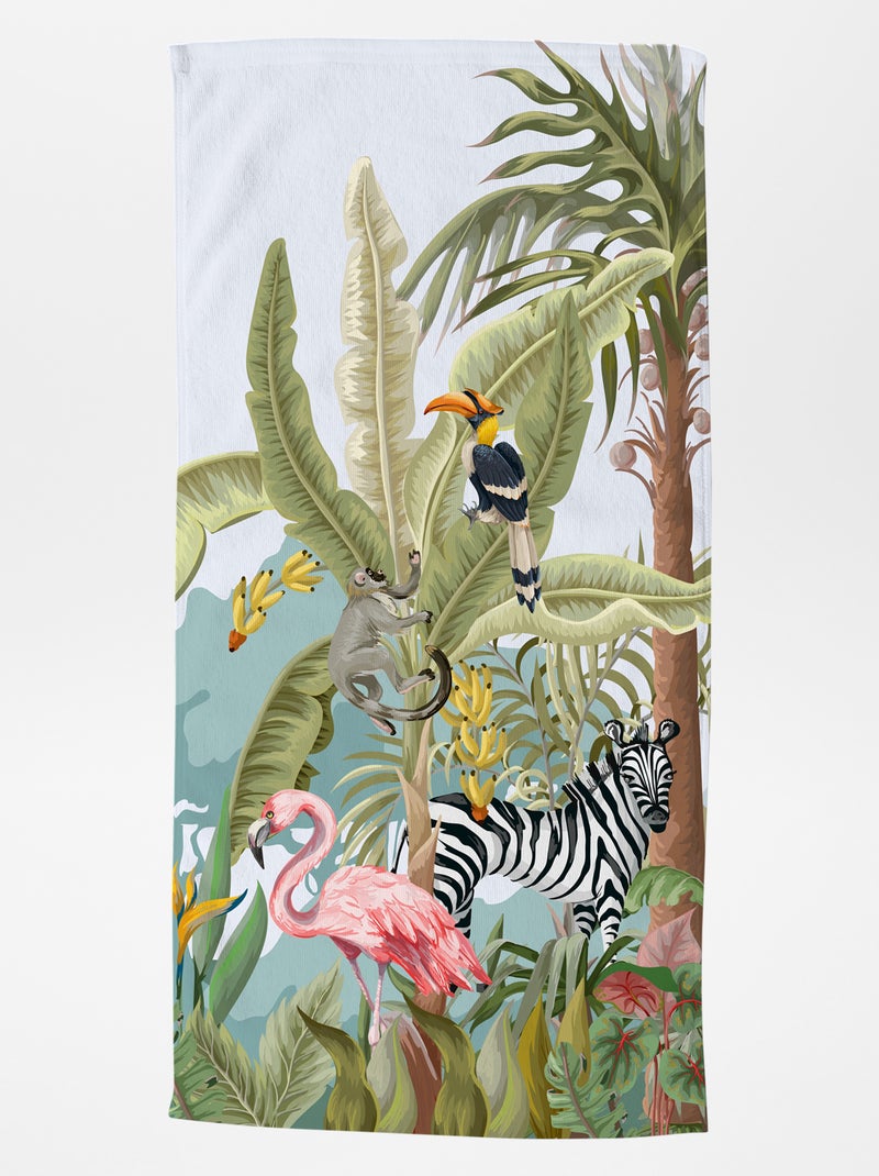 Toalla de playa con estampado de selva VERDE - Kiabi