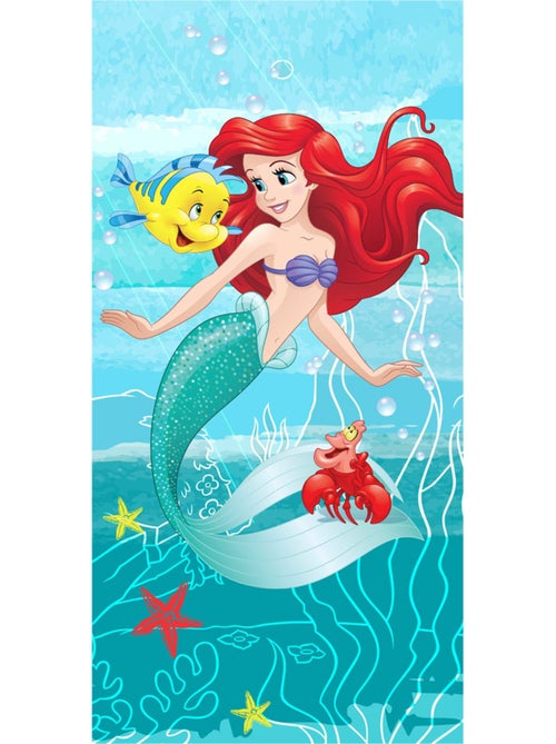 Toalla de playa de algodón estampada ariel princesas disney - Kiabi
