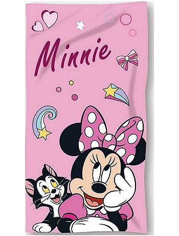 Toalla de playa de algodón minnie y figaro 140x70 cm - toalla de baño infantil