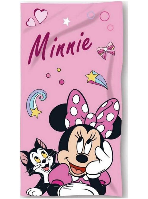 Toalla de playa de algodón minnie y figaro 140x70 cm - toalla de baño infantil - Kiabi