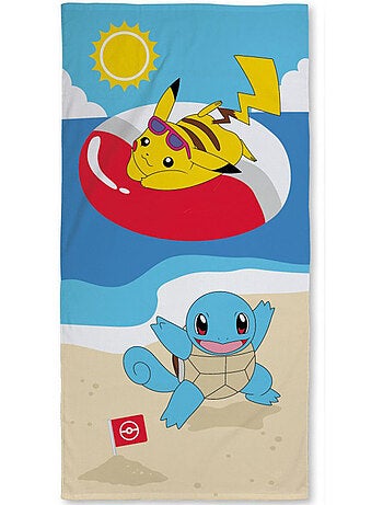 Toalla de playa de algodón pokémon pikachu 140 x 70 cm