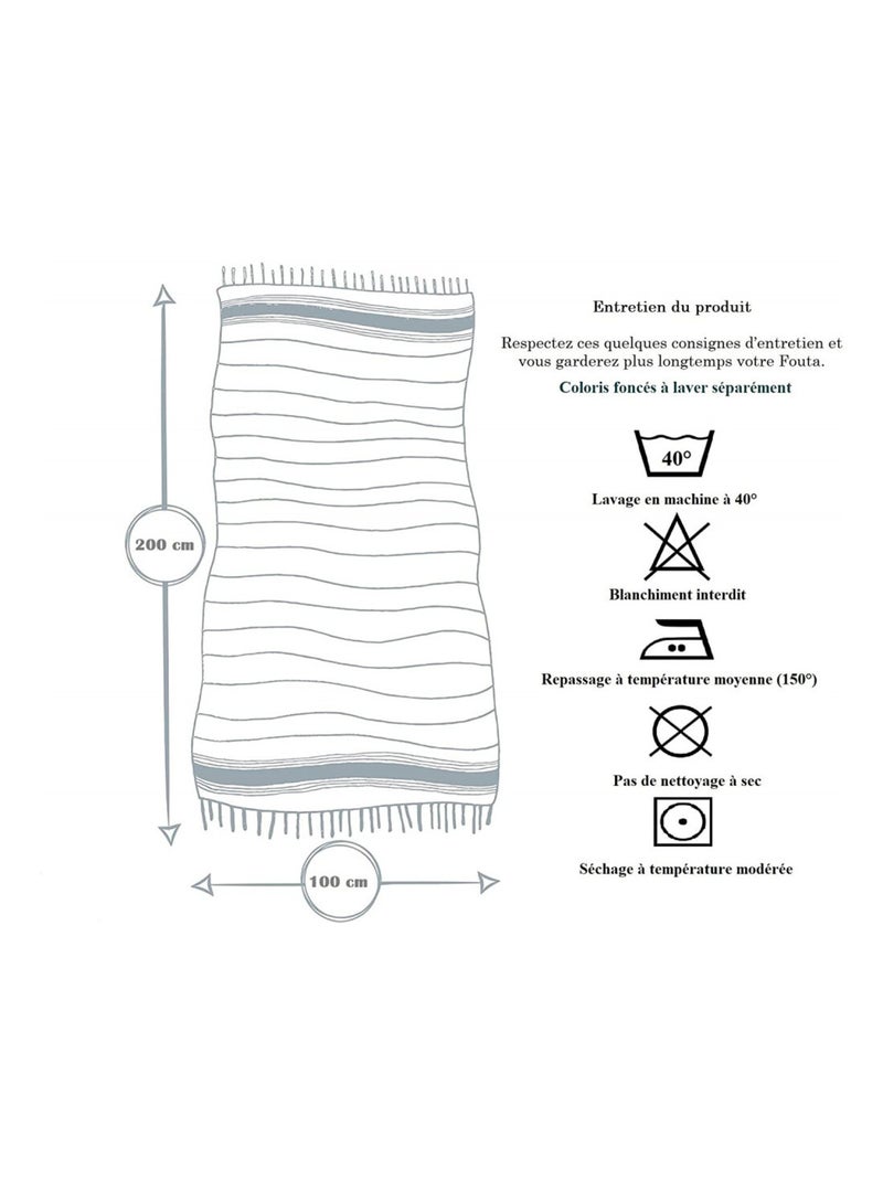 Toalla de playa de Algodón PROMO LINGE Verde - Kiabi