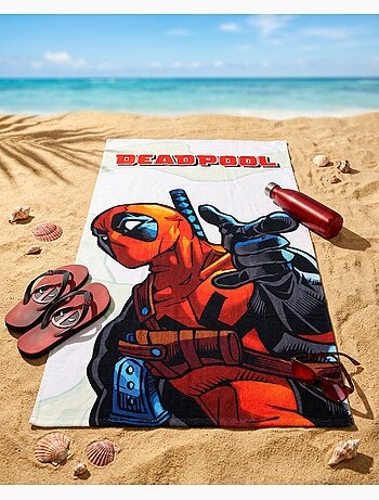 Toalla de Playa Deadpool 70x140cm – Impresión HD Comic – 100% Poliéster – Licencia Oficial Marvel