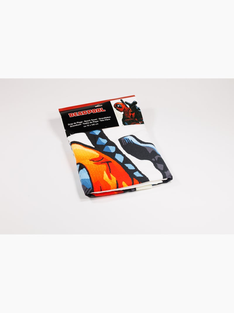 Toalla de Playa Deadpool 70x140cm – Impresión HD Comic – 100% Poliéster – Licencia Oficial Marvel Beige/Blanco - Kiabi