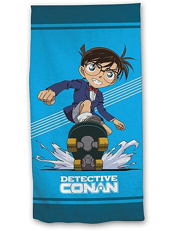 Toalla de Playa Detective Conan 70x140 cm 100% Poliéster | Conan Monopatín Azul