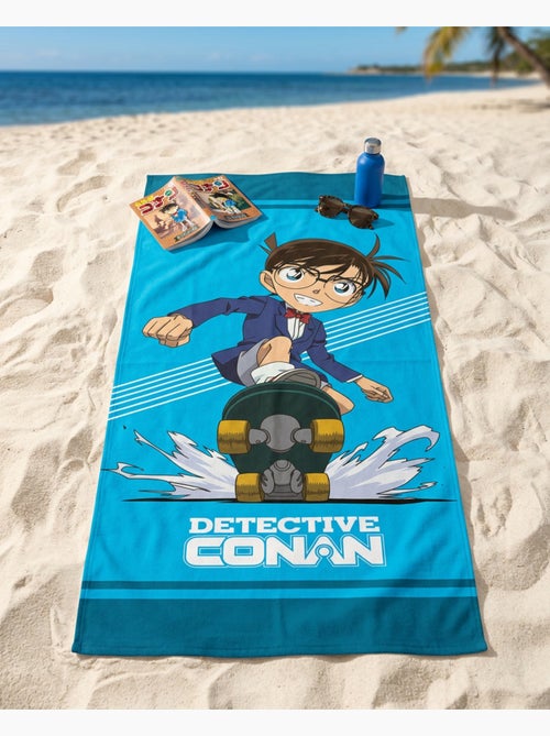 Toalla de Playa Detective Conan 70x140 cm 100% Poliéster | Conan Monopatín Azul - Kiabi Toalla de Playa Detective Conan 70x140 cm 100% Poliéster | Conan Monopatín Azul - Kiabi