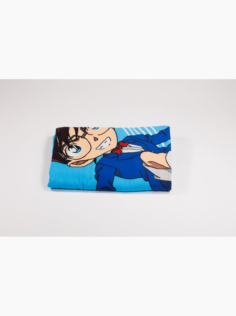 Toalla de Playa Detective Conan 70x140 cm 100% Poliéster | Conan Monopatín Azul Negro Azul - Kiabi