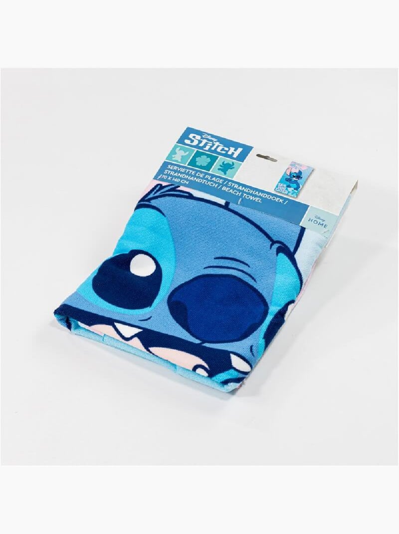 Toalla de Playa Disney Stitch 70x140 cm 100% Poliéster Azul cielo/Gris/Blanco perla/Transparente - Kiabi