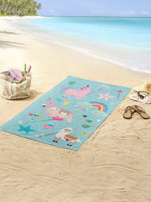 Toalla de playa estampado unicornio - Kiabi