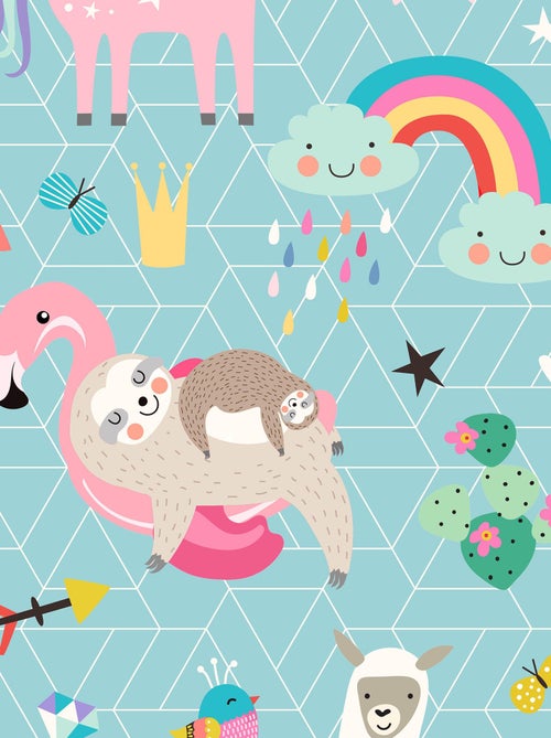 Toalla de playa estampado unicornio - Kiabi